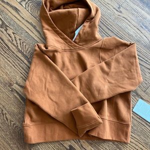 Lululemon lounge full cropped hoodie size 6 butternut brown color
